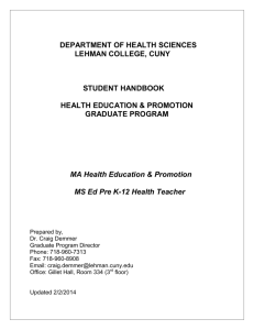 Health Education. Graduates of this program