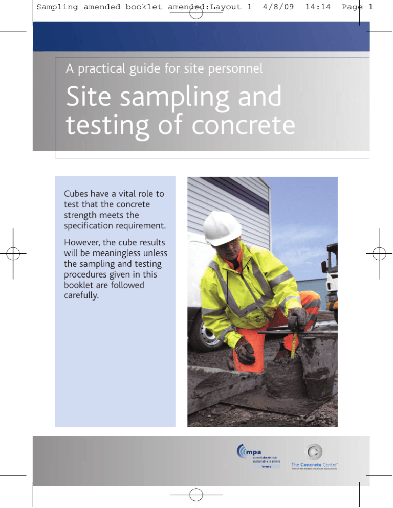 Site Sampling And Testing Of Concrete