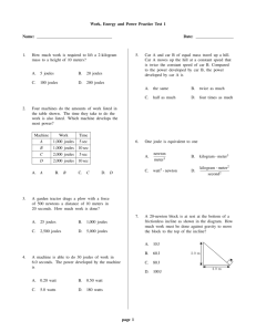 Work, Energy and Power Practice Test 1 Name