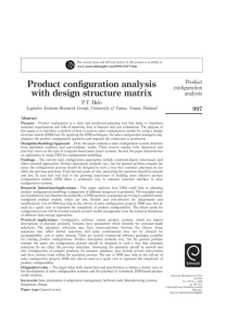 Product configuration analysis with design structure matrix