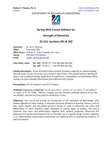Strength of Materials Syllabus Spring 2014 - 22-212-Spring-2014