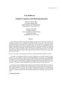 Case Studies in Global E-Commerce and Marketing Research