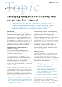 Developing Young Children's Creativity