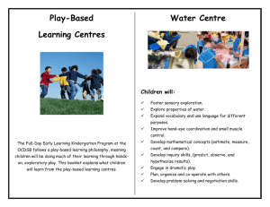 Play-Based Learning Centres Water Centre