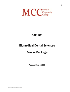 DAE 101 Biomedical Dental Science