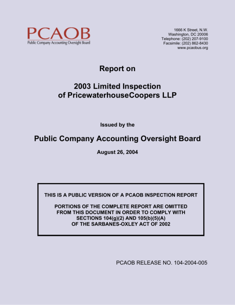 PricewaterhouseCoopers LLP