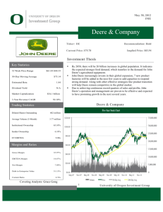 Deere & Company - University of Oregon Investment Group