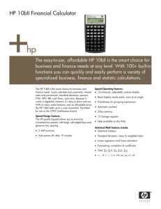 HP 10bII Financial Calculator