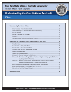 Constitutional Tax Limit Instructions for Cities