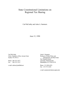 State Constitutional Limitations on Regional Tax Sharing