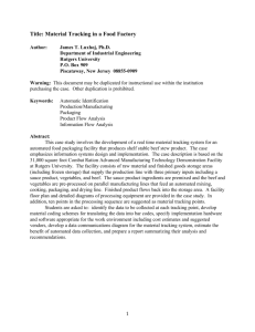 Title: Material Tracking in a Food Factory