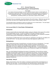 Psychology Response 9 psychopathology & schizophrenia