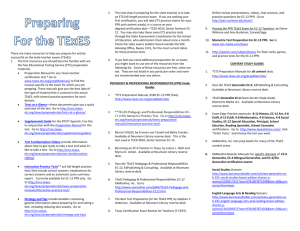 Resources to Prepare for TExES Exam
