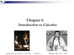 Ch 6 - Intro to Calculus