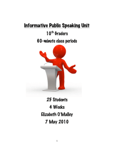 Informative Public Speaking Unit