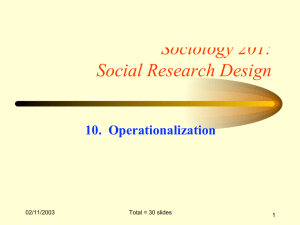 Sociology 201: Social Research Design