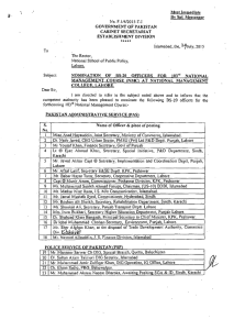 29th July, 2015 Nominations of BS-20 Officers for 103rd National