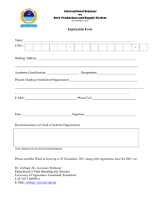 Registration Form Name - University of Agriculture Faisalabad