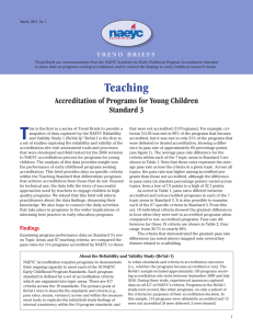 Teaching: Accreditation of Programs for Young Children Standard 3