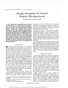 Energy Dissipation In General Purpose Microprocessors