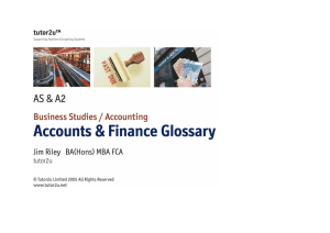 tutor2u Accounting & Finance Glossary