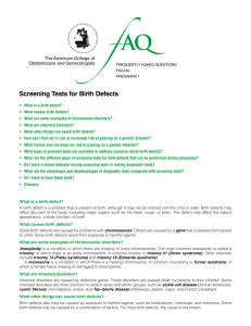 FAQ165 -- Screening Tests for Birth Defects