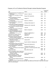 1 Frequency of Use of Textbooks in Physical Therapist Assistant