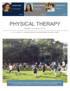 Department of Physical Therapy - University of British Columbia