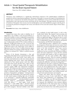 Visual-Spatial Therapeutic Rehabilitation for the Brain Injured Patient