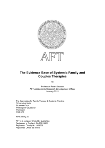 The Evidence Base of Systemic Family and Couples Therapies