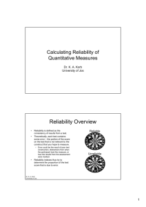 Calculating Reliability