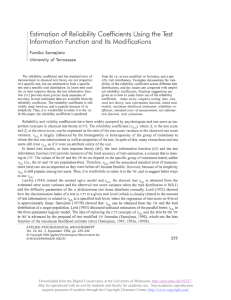 Estimation of Reliability Coefficients Using the Test