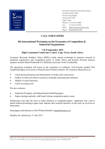 CALL FOR PAPERS 4th International Workshop on the Economics