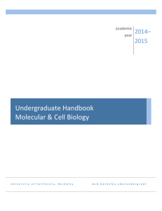 Undergraduate Handbook Molecular & Cell Biology