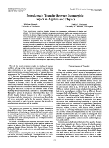 Interdomain Transfer Between Isomorphic Topics in Algebra and