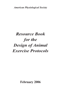 APS Resource Book for the Design of Animal Exercise Protocols
