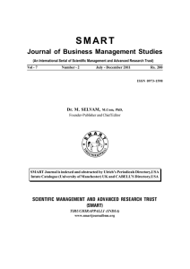 FULL TEXT - SMART Journal of Business Management Studies..