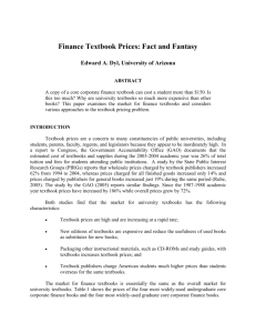 Finance Textbook Prices: Fact and Fantasy by Edward A. Dyl