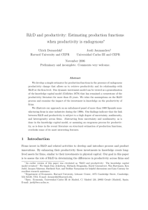R&D and productivity: Estimating production functions - CEP