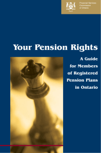 Your Pension Rights - Commission des services financiers de l'Ontario