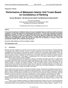 Performance of Malaysian Islamic Unit Trusts Based on Consistency