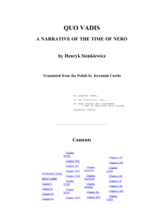 Quo Vadis, by Henryk Sienkiewicz