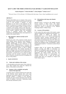 QUO VA DIS? THE MERCATOR OCEAN QUARTERLY