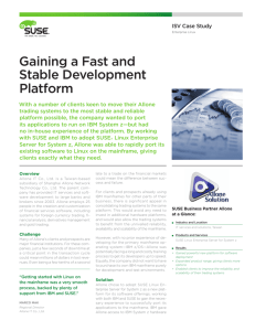 Gaining a Fast and Stable Development Platform