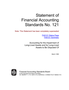 Statement of Financial Accounting Standards No. 121