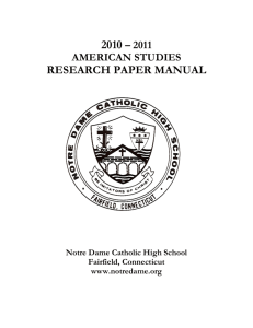 research paper manual - Notre Dame Catholic High School