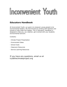 Educators Handbook - Inconvenient Youth