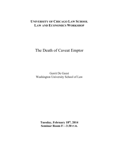 The Death of Caveat Emptor - University of Chicago Law School