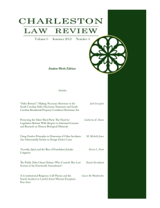 Caveat Emptor - Charleston Law Review