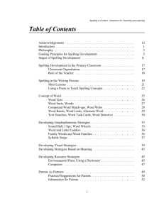 Table of Contents - Department of Education